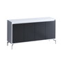 Hanah Home Consola Blanco y Negro 140cm x 94cm x 40cm Diseño Elegante con Estantes